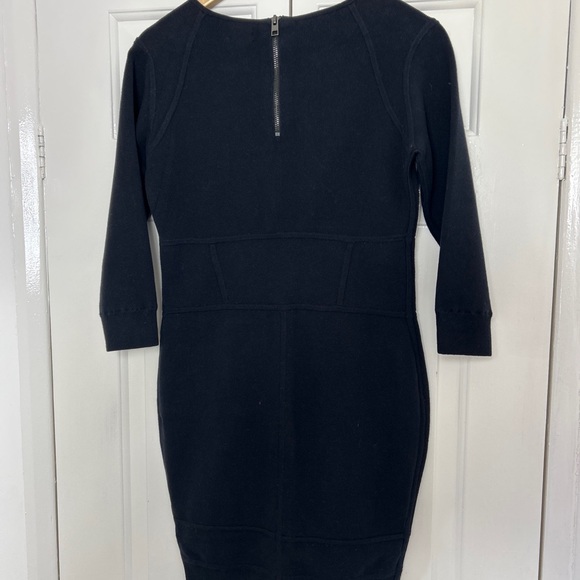 All Saints Elena knitted Dress UK 14 Jumper Bodycon Black Stretch Knit Party - Picture 9 of 9